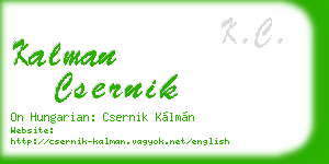 kalman csernik business card