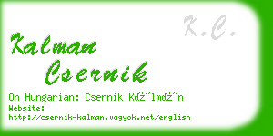 kalman csernik business card